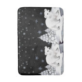 Niedliche Wasserfarben Pinienbären Schneeflocken Badematte (Vorderseite Vertikal)