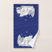 Niedliche Wasserfarben Pinienbären Schneeflocken Badhandtuch Set (Handtuch)