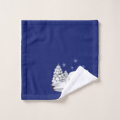 Niedliche Wasserfarben Pinienbären Schneeflocken Badhandtuch Set (Waschlappen)