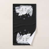 Niedliche Wasserfarben Pinienbären Schneeflocken Badhandtuch Set (Handtuch)