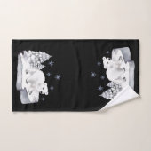 Niedliche Wasserfarben Pinienbären Schneeflocken Badhandtuch Set (Handtuch)