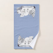 Niedliche Wasserfarben Pinienbären Schneeflocken Badhandtuch Set (Handtuch)