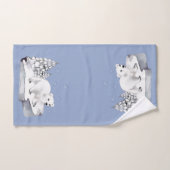 Niedliche Wasserfarben Pinienbären Schneeflocken Badhandtuch Set (Handtuch)