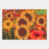Niedliche Wasserfarben-Sonnenblume Geschenkpapier Set (Vorderseite)