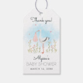 Niedliche Wasserfarben Stork Babydusche Geschenkanhänger (Vorderseite)