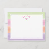 Niedliche Wasserfarben Streifen und Herbstfrühling Mitteilungskarte (Vorderseite)