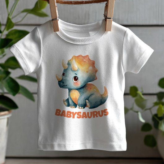 Niedliche Wasserfarben-Triceratops Dino Babysaurus Baby T-shirt