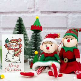 Niedliche Wasserfarben Weihnachten Snowman Geschen Geschenkanhänger