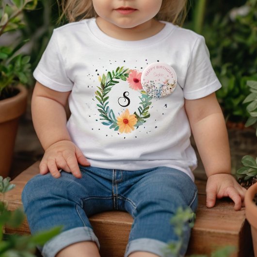 Niedliche Wasserfarben Wildtiere Rosa Mädchen Gebu Button