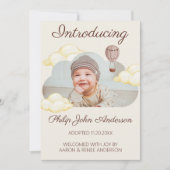 Niedliche Wasserfarben Wolken Foto Adoption Ankündigung (Vorderseite)