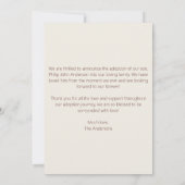 Niedliche Wasserfarben Wolken Foto Adoption Ankündigung (Rückseite)