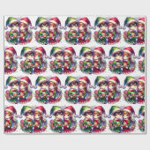 Niedliche Wasserfarbenanime - Elfen Weihnachten Geschenkpapier (Flach)