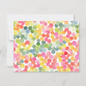 Niedliche Wasserfarbenblase Punkte farbiger Grenzn Mitteilungskarte (Rückseite)