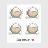 Niedliche Wasserfarbencoconut Aufkleber (Blatt)