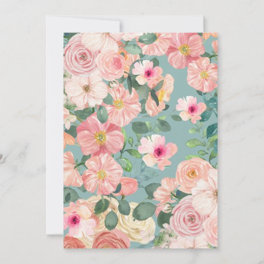 Niedliche Wasserfarbendusche Einladung (Rückseite)