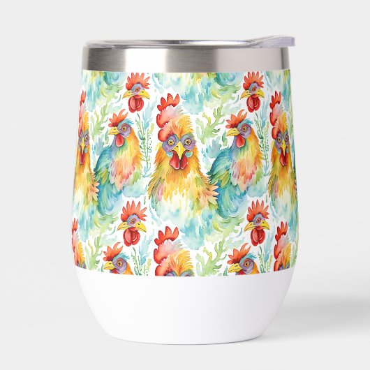 Niedliche Wasserfarbene Hühner (Links)