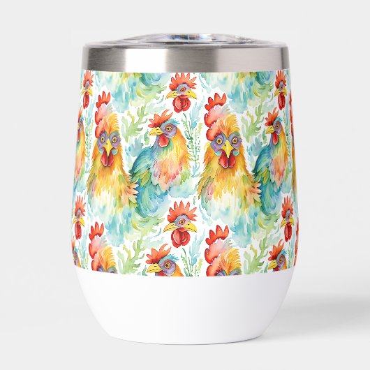 Niedliche Wasserfarbene Hühner (Vorderseite)