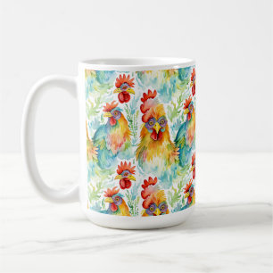 Niedliche Wasserfarbene Hühner Kaffeetasse