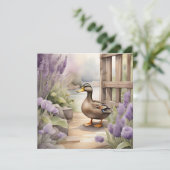 Niedliche Wasserfarbenente N Lavendelblank Karte (Stehend Vorderseite)