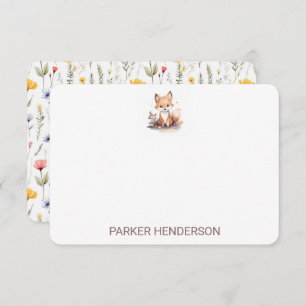 Niedliche Wasserfarbenfox Kinderlähmung Dankeskarte