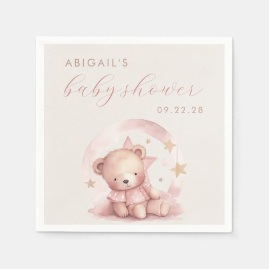 Niedliche Wasserfarbenfrohe Bärendusche Serviette (Vorderseite)