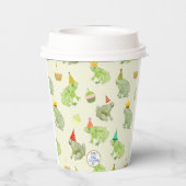 Niedliche Wasserfarbenfrosche Funny Hoppy Geburtst Pappbecher (Rückseite)