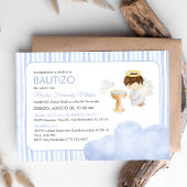 Niedliche Wasserfarbengel Junge katholische Taufe Einladung