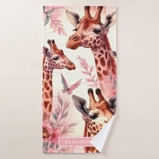 Niedliche WasserfarbenGiraffe Badehandtuch (Badehandtuch)