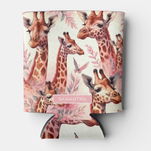 Niedliche WasserfarbenGiraffe Dosenkühler (Vorderseite)