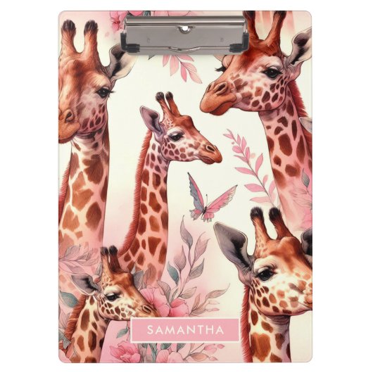 Niedliche WasserfarbenGiraffe Klemmbrett (Vorderseite)