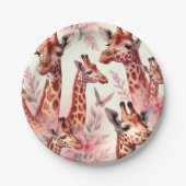 Niedliche WasserfarbenGiraffe Pappteller (Vorderseite)