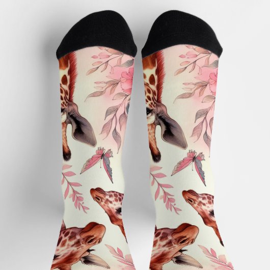 Niedliche WasserfarbenGiraffe Socken (Oben)