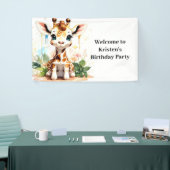 Niedliche WasserfarbenGiraffe zum Geburtstag Banner (Messeveranstaltung)