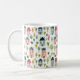 Niedliche Wasserfarbenhäuser Realty Kaffeetasse