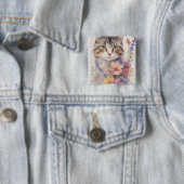 Niedliche Wasserfarbenkatze Button (Beispiel)