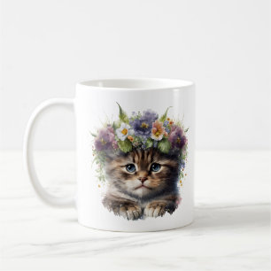 Niedliche Wasserfarbenkatze Kaffeetasse