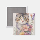 Niedliche Wasserfarbenkatze Magnet (Vorderseite/Rückseite)