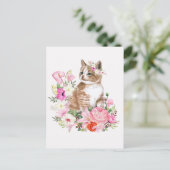 Niedliche Wasserfarbenkatze Postkarte (Stehend Vorderseite)