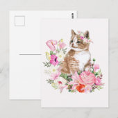 Niedliche Wasserfarbenkatze Postkarte (Vorne/Hinten)