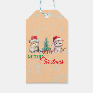 Niedliche Wasserfarbenkatze Weihnachtskätzchen Par Geschenkanhänger