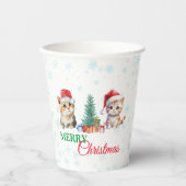 Niedliche Wasserfarbenkatze Weihnachtskätzchen Par Pappbecher (Vorderseite)