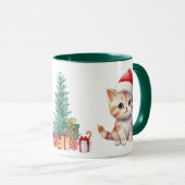 Niedliche Wasserfarbenkatze Weihnachtskätzchen Par Tasse (VorderseiteRechts)