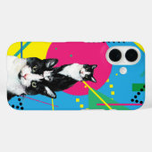 Niedliche Wasserfarbenkatzen mit Retro-Muster Case-Mate iPhone Hülle (Rückseite (Horizontal))