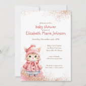 Niedliche Wasserfarbenküche Katze Wintermatratze K Einladung (Vorderseite)