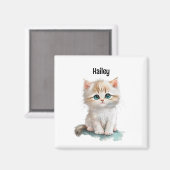 Niedliche Wasserfarbenküche mit blauem Auge Magnet (Vorderseite/Rückseite)