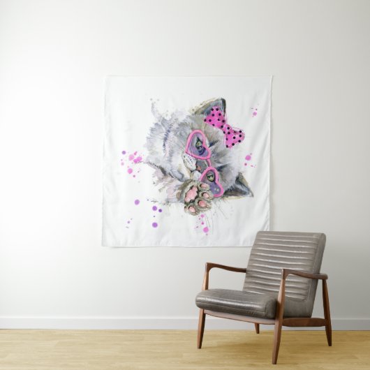 Niedliche Wasserfarbenküche Wandteppich (Beispiel (Horizontal))