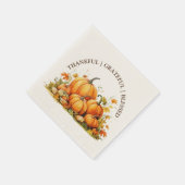 Niedliche Wasserfarbenkürbis Dankbar Dankbar geseg Serviette (Ecke)