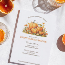 Niedliche Wasserfarbenkürme Freundschaft Thanksgiv Einladung