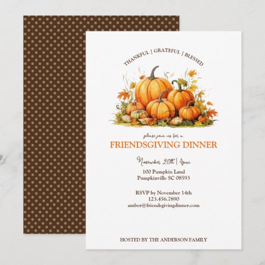 Niedliche Wasserfarbenkürme Freundschaft Thanksgiv Einladung (Vorne/Hinten)