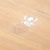 Niedliche Wasserfarbenlephant Girl Babydusche Acryleinladungen (Ablage )